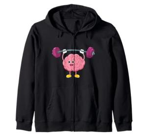 Cute Brain Gym Workout Fitness Zip Hoodie