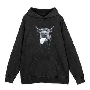 Oversized Graphic Hoodie for Men - Black XXL