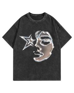 AugYew Unisex Vintage Oversized Graphic T-Shirt