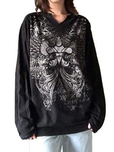 Women's Y2K Fairy Grunge Oversized Graphic Tee