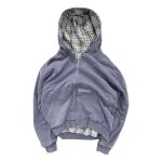 Y2K Plaid Zip-Up Hoodie Oversized Grunge Style