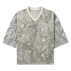 Men's Oversized Y2K Graphic V-Neck T-Shirt