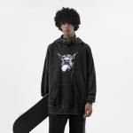 Oversized Graphic Hoodie for Men - Black XXL