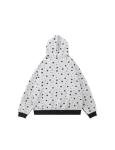 Star Print Oversized Hoodie with Pockets - Grey