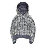 Y2K Plaid Zip-Up Hoodie Oversized Grunge Style