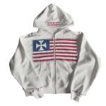 Y2K Gothic Print Zip Up Hoodie - Unisex