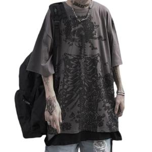 Y2K Skeleton Punk Goth Graphic Oversized T-shirt