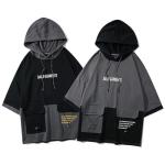 Colorblock Hooded Tee with Pockets for Men