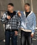 Y2K Plaid Zip-Up Hoodie Oversized Grunge Style