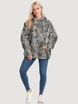 Women's Oversized Cheetah Print Zip-Up Hoodie