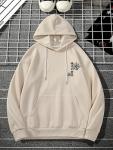 Vintage Y2K Graphic Hoodie for Men - Khaki