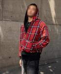 Y2K Plaid Zip-Up Hoodie Oversized Grunge Style