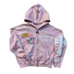 Y2K Oversized Graphic Zip-Up Hoodie - Turquoise