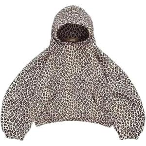 Oversized Leopard Print Y2K Graphic Hoodie