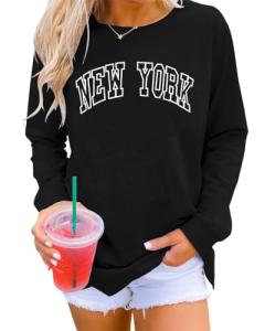 New York Graphic Long Sleeve Sweatshirt for Women