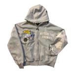 Y2K Oversized Graphic Zip-Up Hoodie - Turquoise