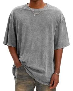 Oversized Acid Washed Vintage T-Shirt - Grey XL