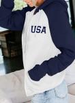 Oversized Patriotic USA Hoodie with Pocket