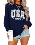 Oversized American Flag Sweatshirt for Women