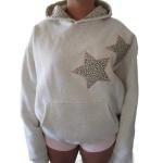 Leopard Print Star Hooded Sweatshirt for Women