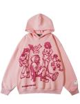 Y2K Cute Oversized Pink Graphic Hoodie