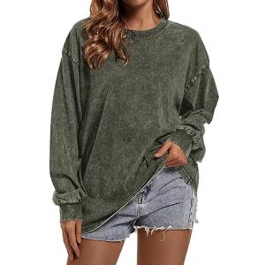 Oversized Vintage Acid Wash Green Crewneck Tee