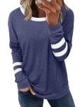 Angerella Women’s Oversized Color Block Long Sleeve Tee