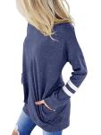 Angerella Women’s Oversized Color Block Long Sleeve Tee