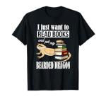 Dinosaur Books & Bearded Dragon Lover T-Shirt
