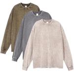 YKR Women’s Oversized Acid Wash Long Sleeve T-Shirts