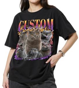 Personalized Vintage 90s Cat Face T-Shirt