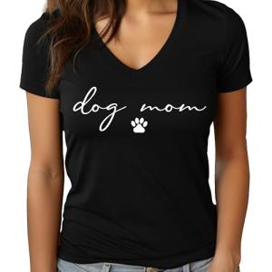 Custom Dog Mom T-Shirt with Paw Print Design
