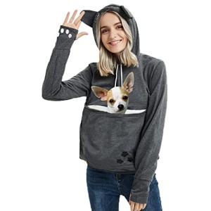 Jomago Women's Animal Pouch Hoodie - Dark Grey