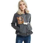Jomago Women's Animal Pouch Hoodie - Dark Grey