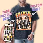 Custom Dog Face Tees for Men with Names