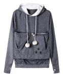 Jomago Women's Animal Pouch Hoodie - Dark Grey