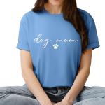 Custom Dog Mom T-Shirt with Paw Print Design