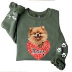 Personalized Dog Mama Glitter Sweatshirt for Women