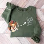 Custom Embroidered Dog Mom Sweatshirt with Portrait