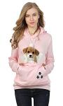 Pink Women's Pet Carrier Hoodie - XL