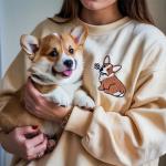 Personalized Corgi Sweatshirt with Name Embroidery