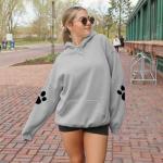 Dog Paw Print Heart Sweatshirt for Women