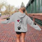 Dog Paw Print Heart Sweatshirt for Women