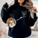 Custom Embroidered Dog Mom Sweatshirt with Portrait