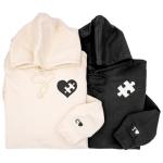 Personalized Heart and Puzzle Piece Couples Hoodies