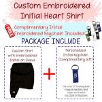 Custom Embroidered Heart Hoodie - Personalized Initials