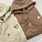 Personalized Heart and Puzzle Piece Couples Hoodies
