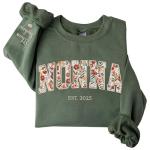 Personalized Floral Nonna Sweatshirt or T-Shirt