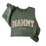 Personalized Floral Mammy Sweatshirt and T-shirt