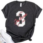 Personalized Baseball Mom T-Shirt with Name & Number